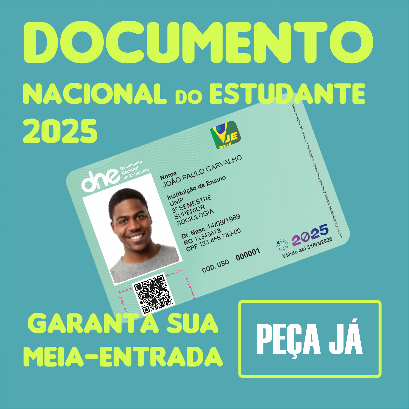 A Carteira Nacional de Identificação Estudantil 2025 já esta disponível para os estudantes 